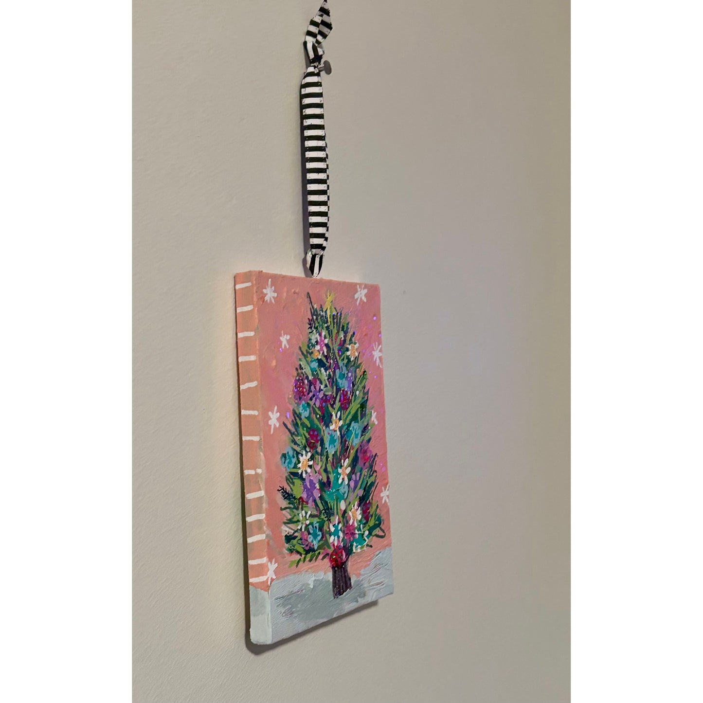 Peachy-Keen, Whimsical Wonderland Hand-Painted Christmas Ornament