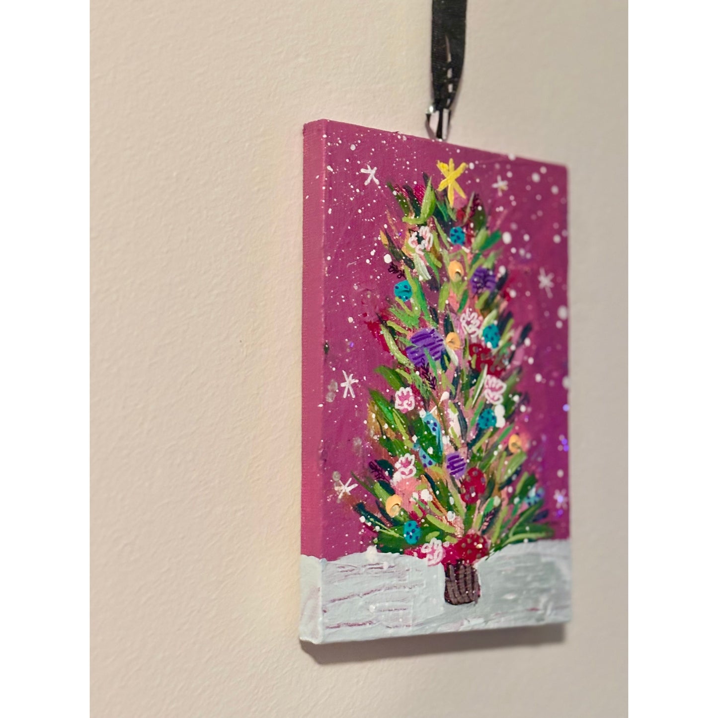 Berry Pink, Whimsical Wonderland Hand-Painted Christmas Ornament