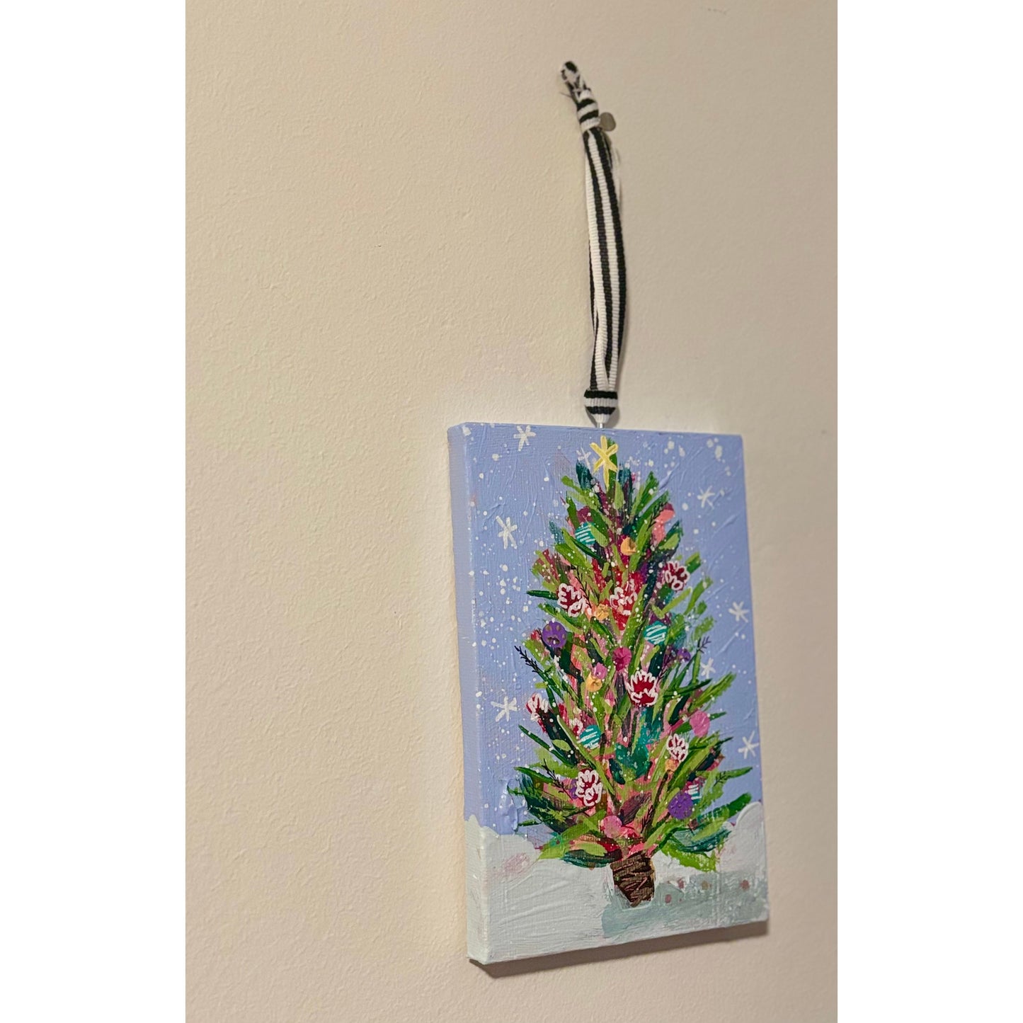 Periwinkle Whimsical Wonderland Hand-Painted Christmas Ornament