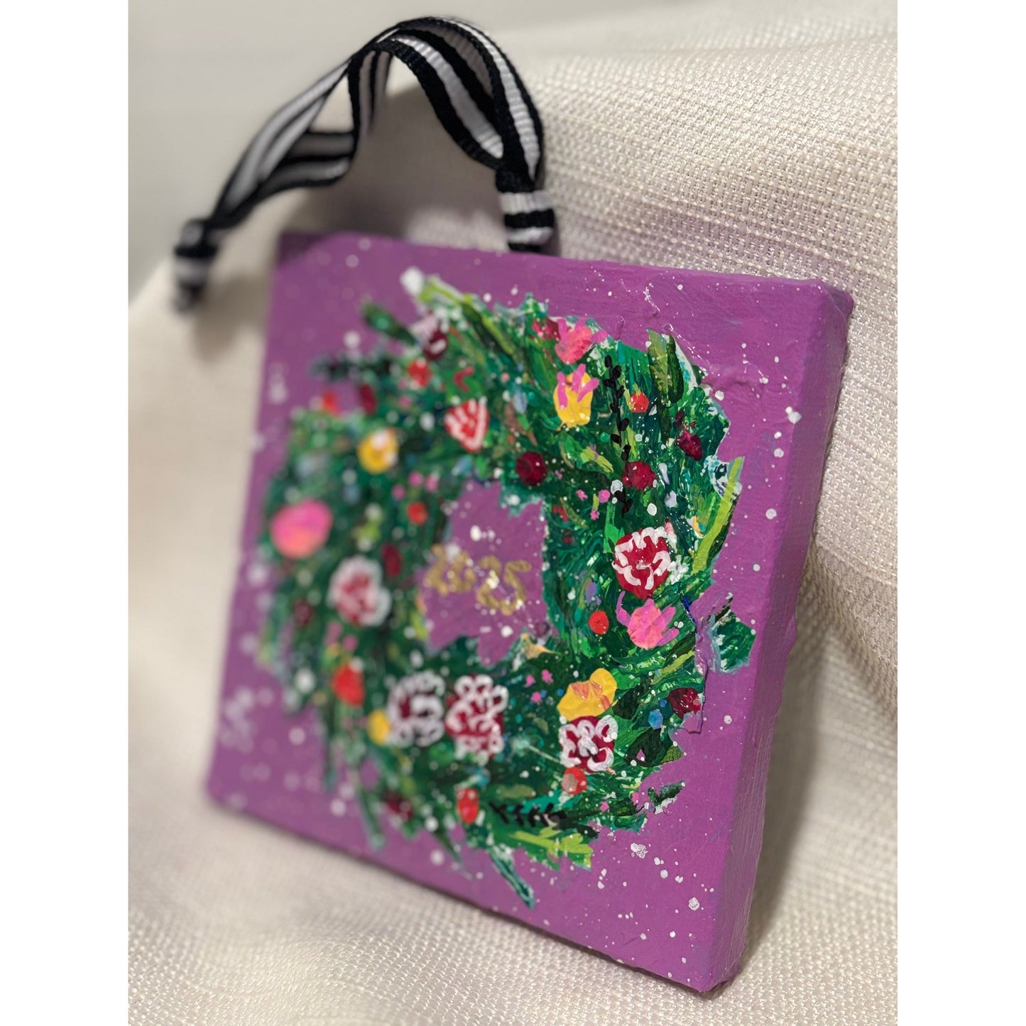Purple Wreath Ornament 2025