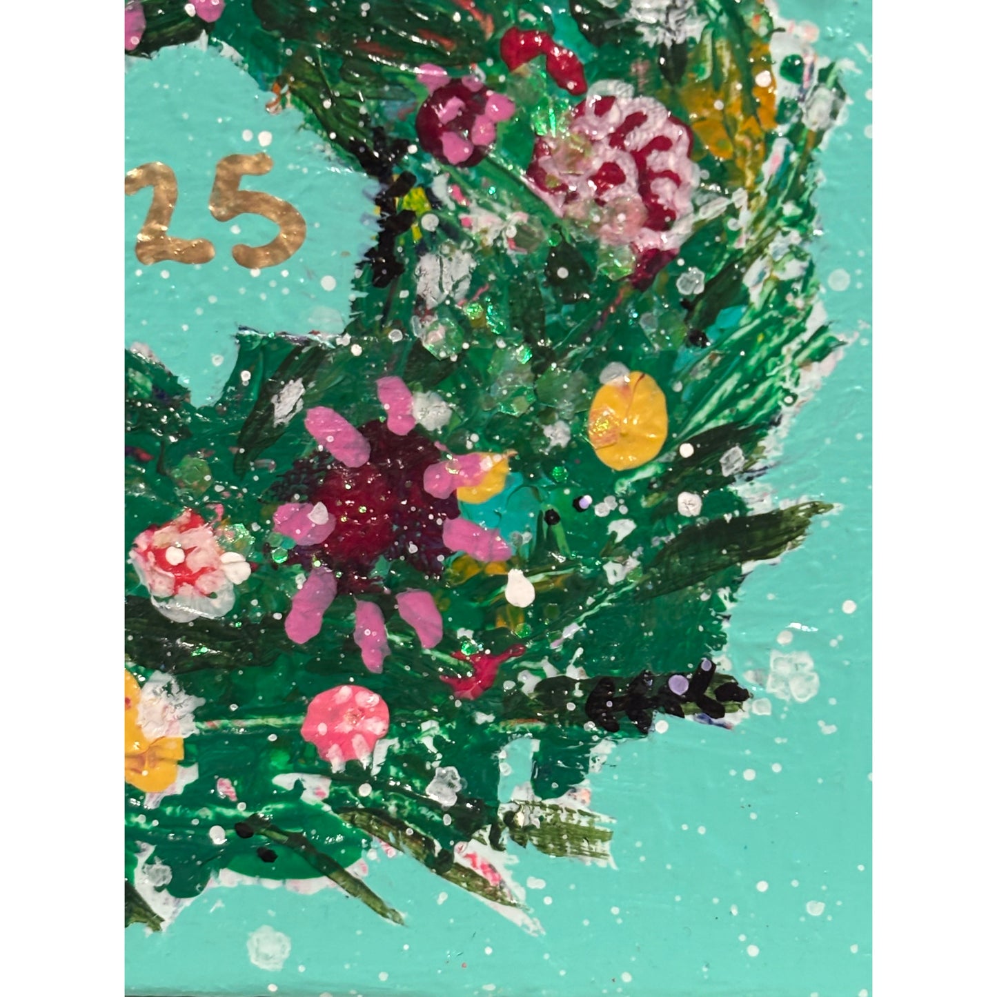 Teal Wreath Ornament 2025