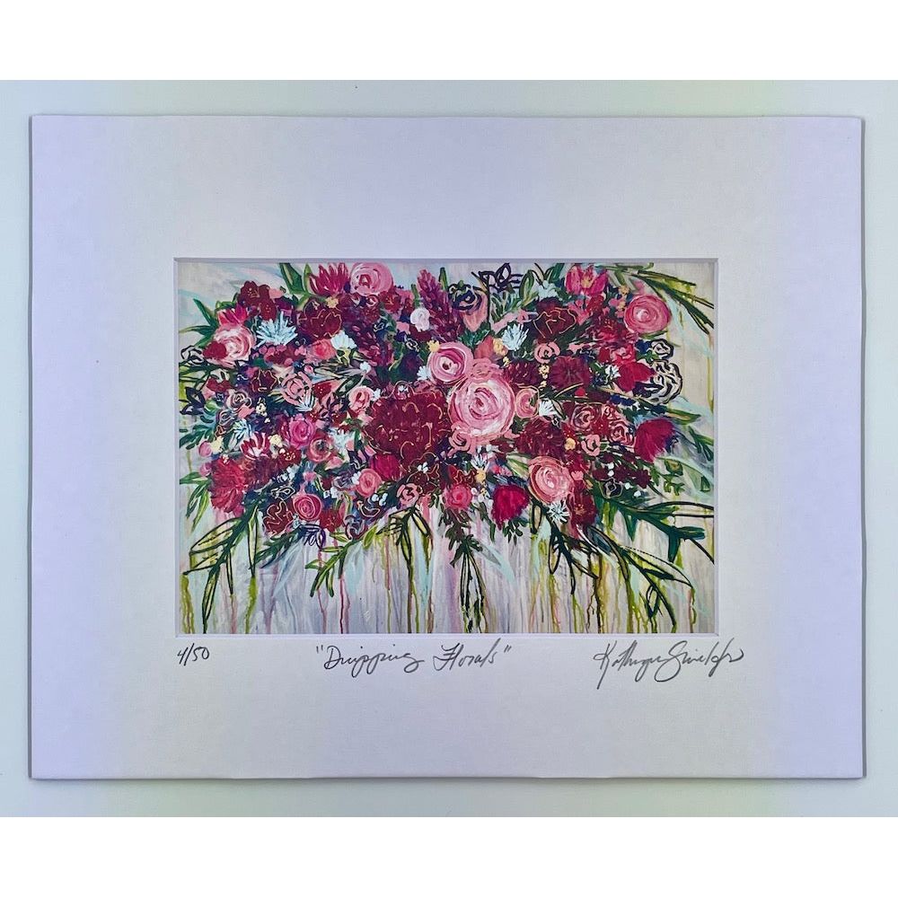 Dripping Floral Bouquet Mounted Print