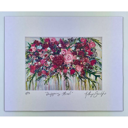 Dripping Floral Bouquet Mounted Print