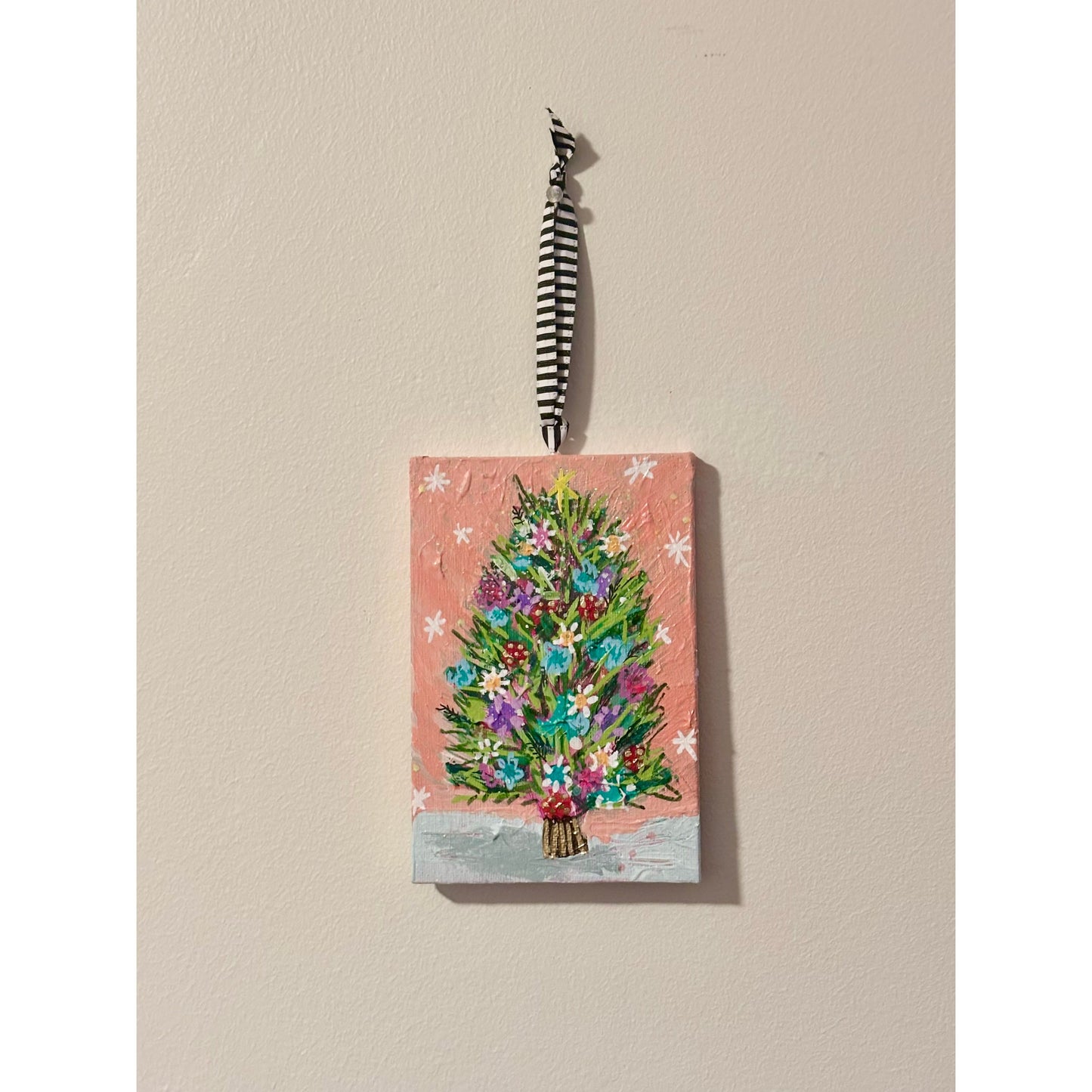 Peachy-Keen, Whimsical Wonderland Hand-Painted Christmas Ornament