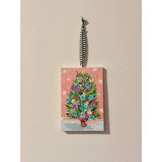 Peachy-Keen, Whimsical Wonderland Hand-Painted Christmas Ornament