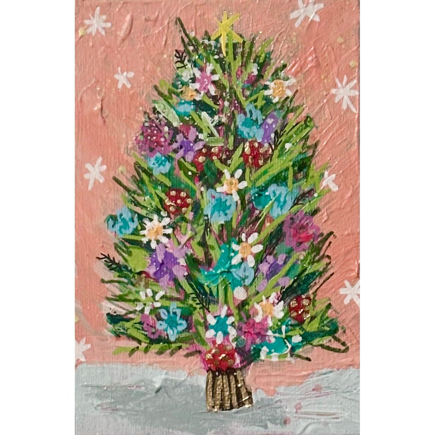 Peachy-Keen, Whimsical Wonderland Hand-Painted Christmas Ornament