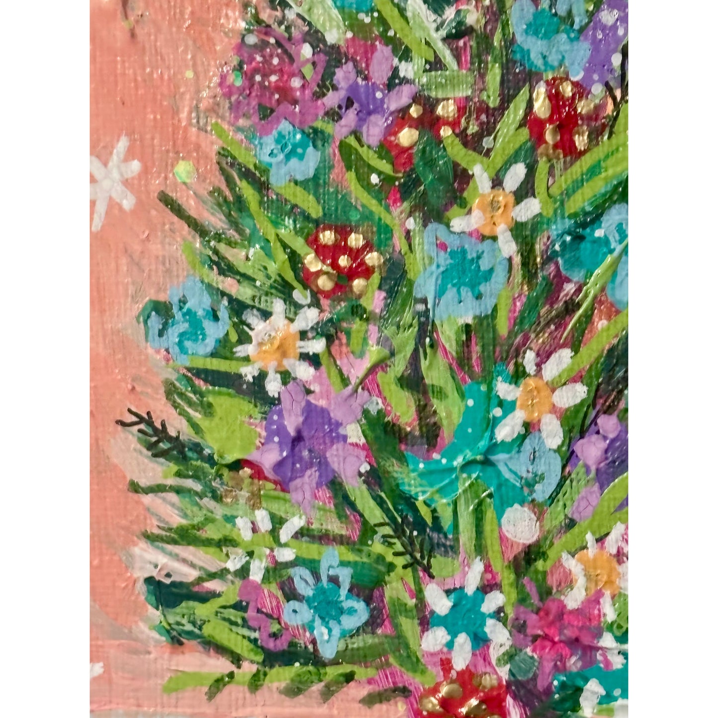 Peachy-Keen, Whimsical Wonderland Hand-Painted Christmas Ornament