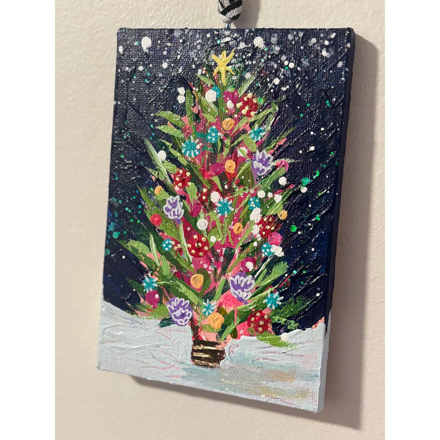 Midnight Blue, Whimsical Wonderland Hand-Painted Christmas Ornament