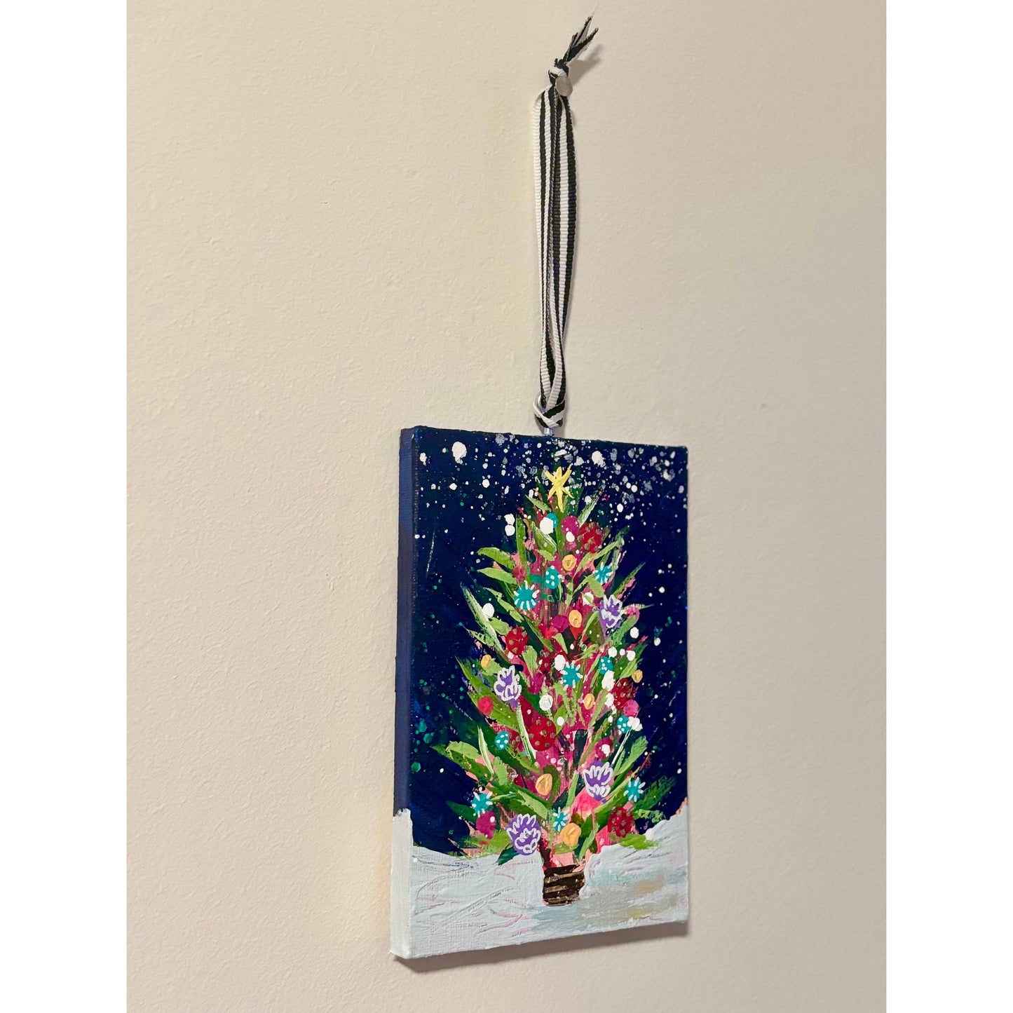 Midnight Blue, Whimsical Wonderland Hand-Painted Christmas Ornament