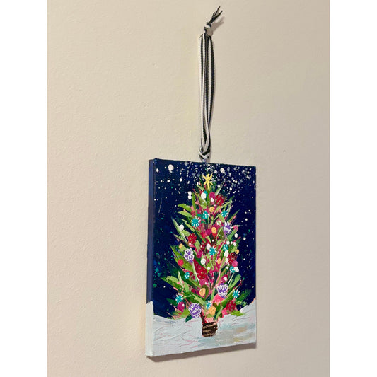 Midnight Blue, Whimsical Wonderland Hand-Painted Christmas Ornament