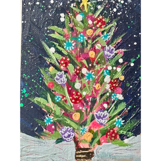 Midnight Blue, Whimsical Wonderland Hand-Painted Christmas Ornament