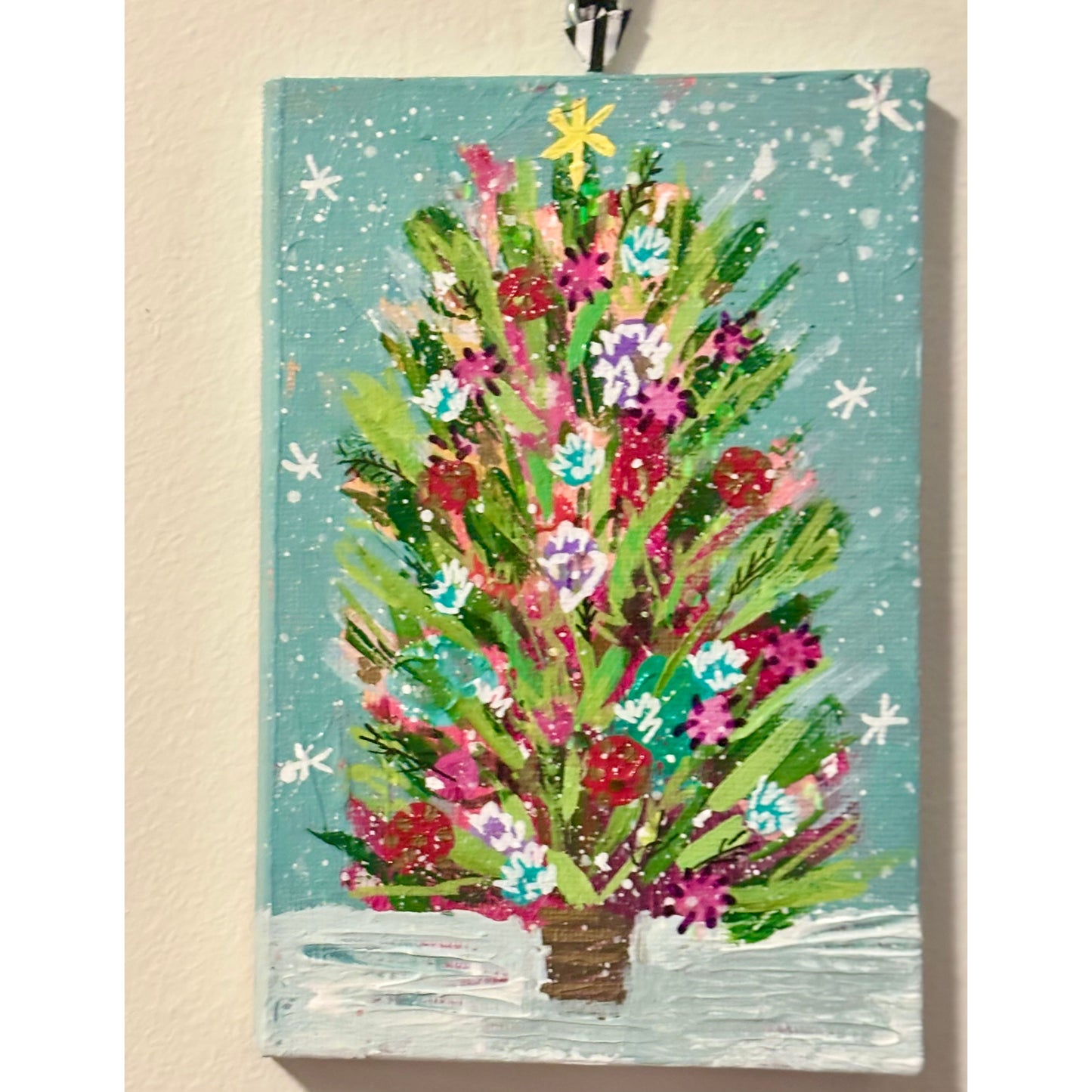 Sea Foam Aqua, Whimsical Wonderland Hand-Painted Christmas Ornament