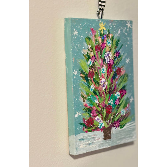 Sea Foam Aqua, Whimsical Wonderland Hand-Painted Christmas Ornament