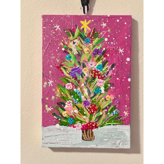 Berry Pink, Whimsical Wonderland Hand-Painted Christmas Ornament