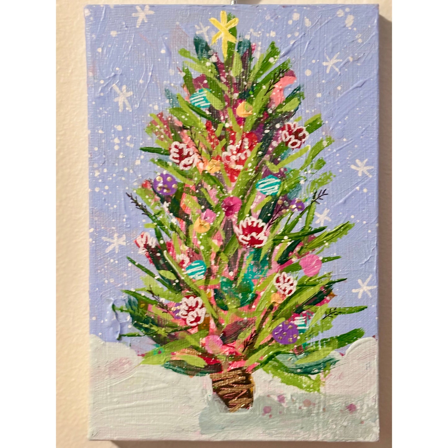 Periwinkle Whimsical Wonderland Hand-Painted Christmas Ornament