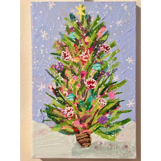 Periwinkle Whimsical Wonderland Hand-Painted Christmas Ornament