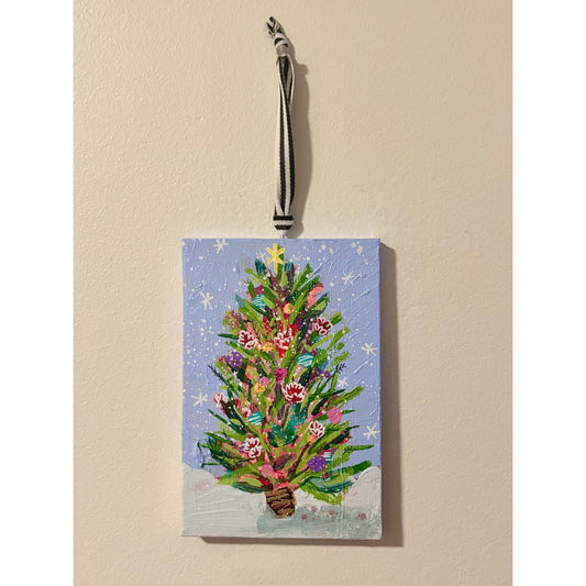 Periwinkle Whimsical Wonderland Hand-Painted Christmas Ornament