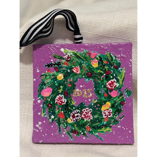 Purple Wreath Ornament 2025