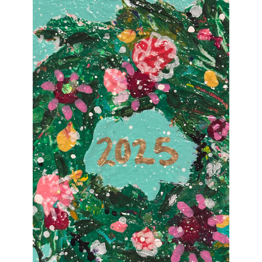 Teal Wreath Ornament 2025